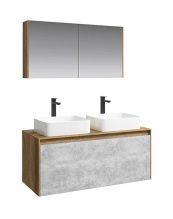 Мебель для ванной Aqwella 5 stars Mobi 120 фасад бетон светлый, корпус дуб балтийский