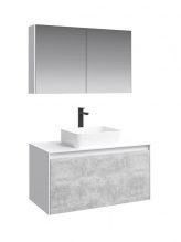 Мебель для ванной Aqwella 5 stars Mobi 100 фасад бетон светлый, корпус белый
