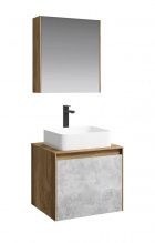 Мебель для ванной Aqwella 5 stars Mobi 60 фасад бетон светлый, корпус дуб балтийский