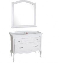 Мебель для ванной ASB-Woodline Модерн 105 белая, патина серебро