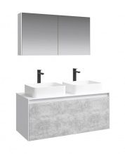 Мебель для ванной Aqwella 5 stars Mobi 120 фасад бетон светлый, корпус белый